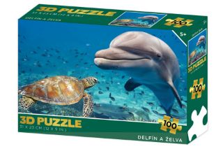 Obrázek z Puzzle 3D - Delfín a želva 100 dílků 